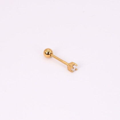 Χρυσό Piercing με Διαμαντένια Κουκκίδα από Ανοξείδωτο Ατσάλι 172772.80.F10