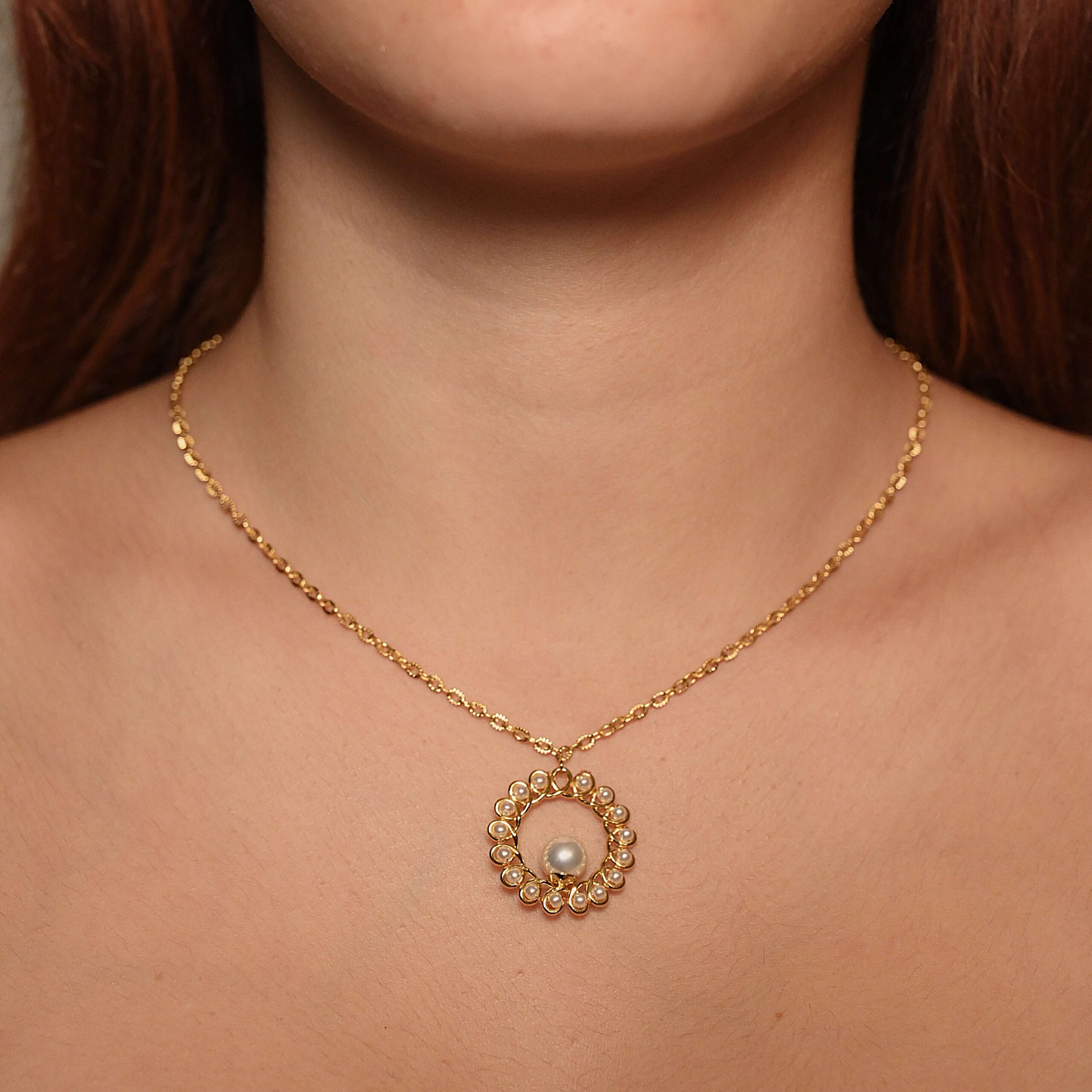 Κολιέ από Ανοξείδωτο Ατσάλι “Pearl Lover” με Μικρές Πέρλες 111668.80.F10 - Image 2